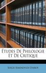 Etude de philologie et de critique (1845) par Uvarov