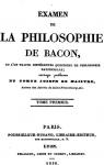 Examen de la Philosophie de Bacon, Tome 1 par Maistre