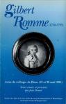 Gilbert Romme : Actes du colloque de Riom, 19-20 mai 1995 par Colloque Gilbert Romme