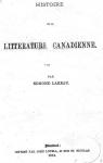 Histoire de la littrature canadienne par Lareau