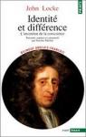 Identité et Différence : L'Invention de la conscience, édition bilingue (anglais-français) par Locke
