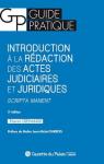 Introduction  la rdaction des actes judiciaires et juridiques par Crhange