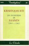 Les Entretiens de Saanen 1961-1962 par Krishnamurti