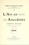 L'Art en Anecdotes : L'ducation Artistique par Bayard