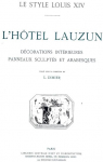 L'Htel Lauzun : Dcorations intrieures, panneaux sculpts et arabesques par Dimier