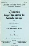 L'Industrie dans l'conomie du Canada franais par Asselin