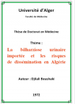 La bilharziose urinaire importe et les risques de dissmination en Algrie par Boushaki