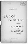 La loi des sexes devant la science et la morale (1920) par Renooz