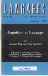 Langages n° 100 Cognition et langage par François