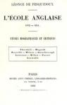 L'cole Anglaise, 1672-1851, tudes Biographiques et Critiques par Dubosc de Pesquidoux