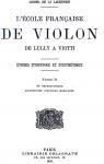 L'école française de violon, tome 2 par La Laurencie