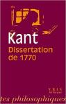Dissertation de 1770 par Kant