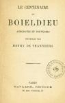Le Centenaire de Boieldieu, Anecdotes et Souvenirs par Thannberg