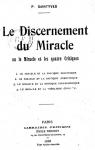 Le Discernement du Miracle : ou le Miracle et les quatre Critiques par Nourry