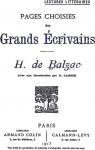 Pages choisies : Honor de Balzac par Lanson