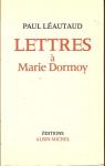 Lettres  Marie Dormoy par Lautaud