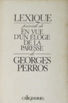 Lexique prcd de En vue d'un loge de la paresse par Perros