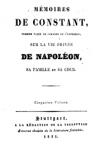 Mémoires sur la vie privée de Napoléon, sa famille et sa cour par Wairy