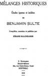 Mélanges Historiques; Études Éparses et Inédites  Volume 1/2 par Sulte