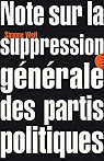 Note sur la suppression générale des partis politiques par Weil