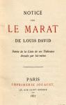 Notice sur le Marat de Louis David, suivie de la liste de ses tableaux dresse par lui-mme par David