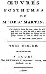 Oeuvres Posthumes de M. de St-Martin, Tome 2 par Saint-Martin