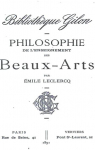 Philosophie de l'enseignement des Beaux-Arts par Leclercq