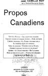 Propos Canadiens par Roy (IV)