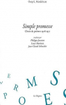 Simple promesse : Choix de pomes, 1908-1937