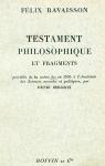 Testament philosophique et fragments par Ravaisson