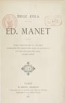 d. Manet : tude biographique et critique par Zola