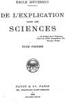 De l'explication dans les sciences, tome 1 par Meyerson