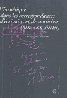 L'esthtique dans correspondances crivains et musiciens, 19e-20e sicles. par Michel
