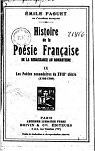 Histoire de la Posie Franaise de la Renaissance au Romantisme, tome9.Les Potes secondaires du XVIIIe sicle (2) par Faguet