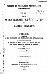 Essai sur le mysticisme spculatif de maitre Eckhart par Jundt