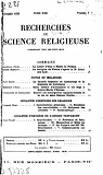 Recherches de science religieuse.Tome XXII.Numro1 par Recherches de science religieuse