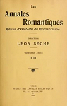 Les Annales Romantiques (Revue d'Histoire du Romantisme), tome 3 : Troisime anne par Sch