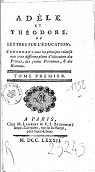 Adle et Thodore ou Lettres sur l'ducation tome 1 par Genlis