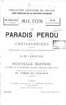 Le Paradis perdu, traduit par Chateaubriand et prcd de rflexions sur la vie et les ouvrages de Milton par M.de Lamartine par Milton