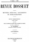 Revue Bossuet- Oeuvres indites, Documents et Bibliographie, Supplments par Bossuet
