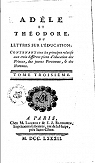 Adle et Thodore ou Lettres sur l'ducation tome 3 par Genlis