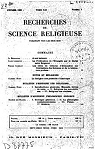 Recherches de science religieuse..Tome XXI.Fevrier 1931 par Recherches de science religieuse