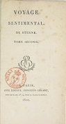 Voyage sentimental de Sterne, tome second (Bibliothque d'une maison de campagne, Tome IX-Premire livraison) par Sterne