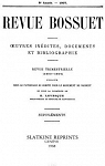 Revue Bossuet- Oeuvres indites, Documents et Bibliographie, Supplments. 8e anne par Bossuet