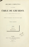 Oeuvres complètes, tome 1 : Poémes, Poésies, Improvisations par Girardin