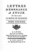 Lettres d'Emerance  Lucie, tome1 par Leprince de Beaumont