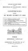 Conferences faites au musee guimet en 1914 par Guimet - Paris