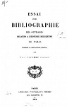 Essai d'une bibliographie des ouvrages relatifs  l'histoire religieuse de Paris pendant la Rvolution 1789-1802, par Paul Lacombe par Lacombe