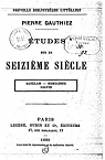 tudes sur le XVIe sicle : Rabelais, Montaigne, Calvin (d.1893) par Gauthiez