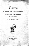 Goethe d'aprs ses contemporains par Walz